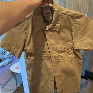 Dickies Kids Tan Button Down Shirt